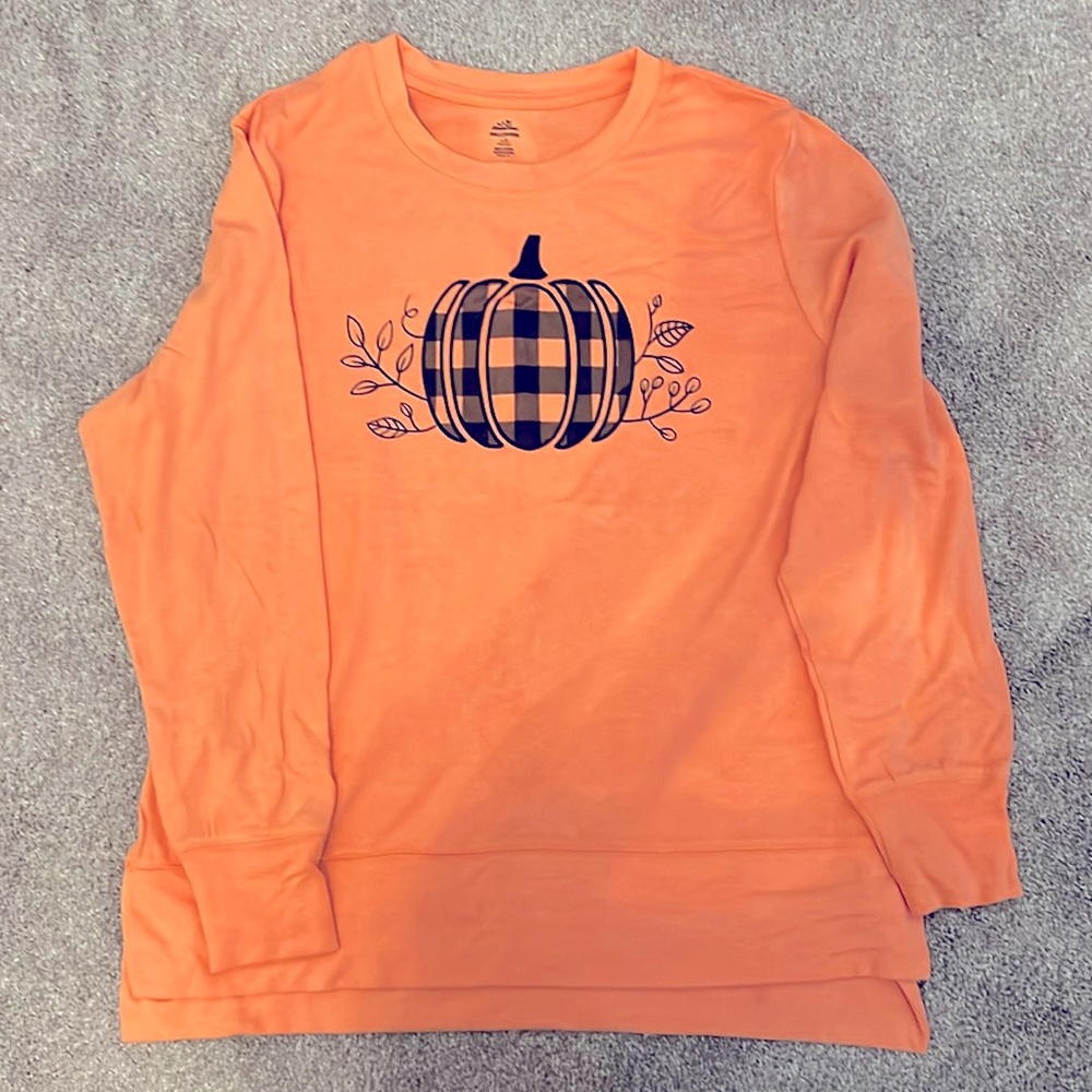 Halloween Shirt with Buffalo Plaid Pumpkin